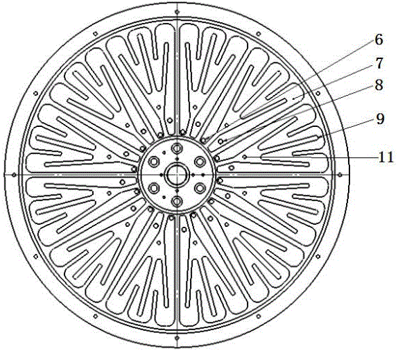 Water-cooling lower polishing disc structure of polishing machine