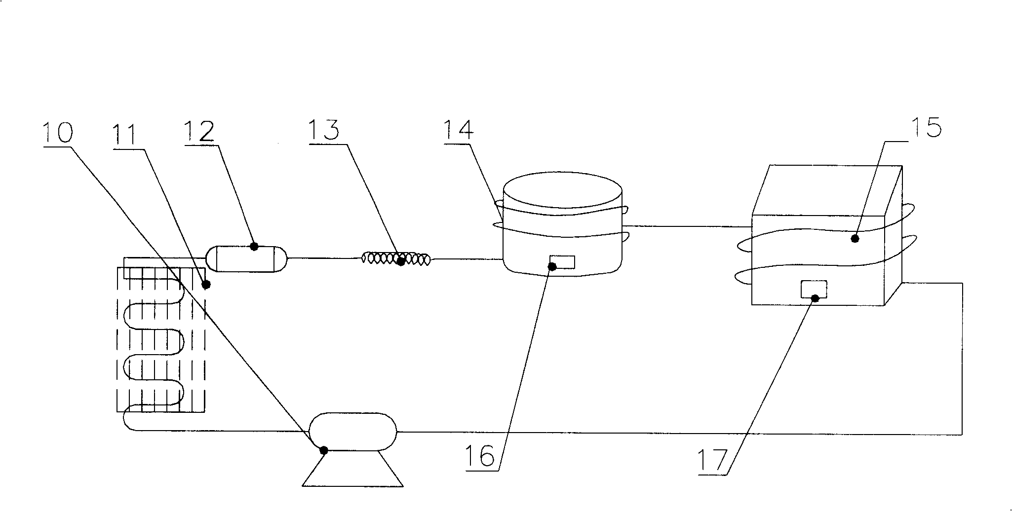 Drinking machine with refrigerating cabinet