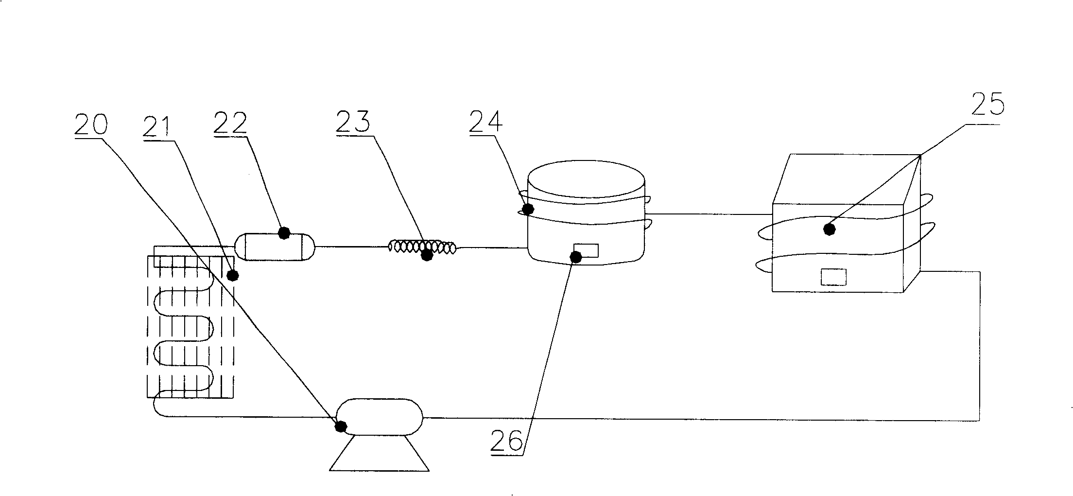 Drinking machine with refrigerating cabinet