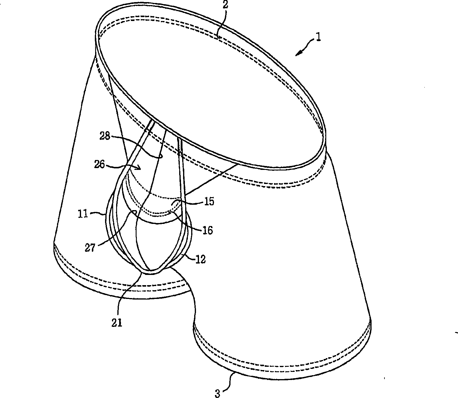 Panties of man's for protection of genital area