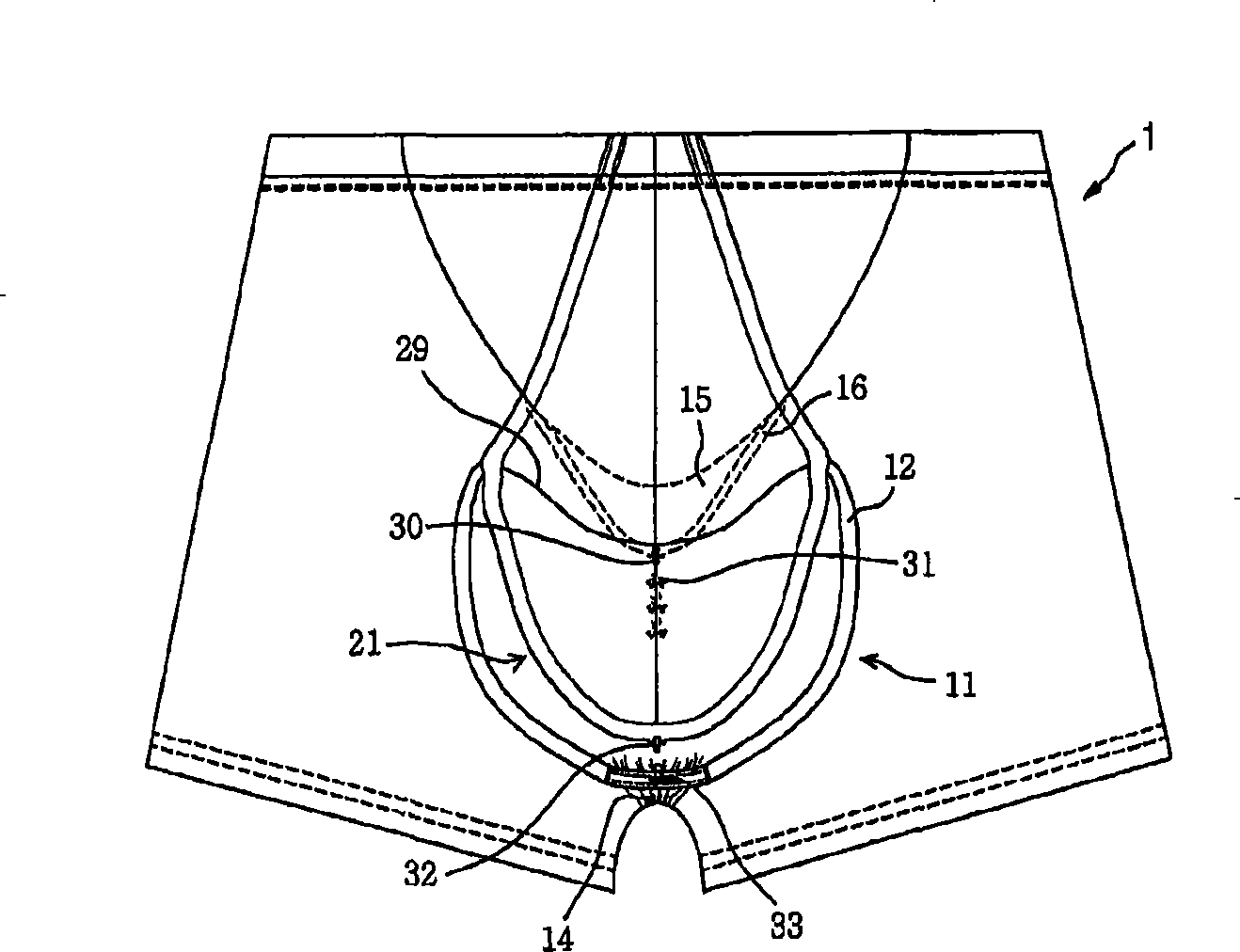 Panties of man's for protection of genital area