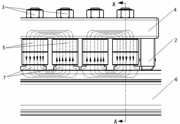 Electromagnetic magnetic rail brake and control method thereof