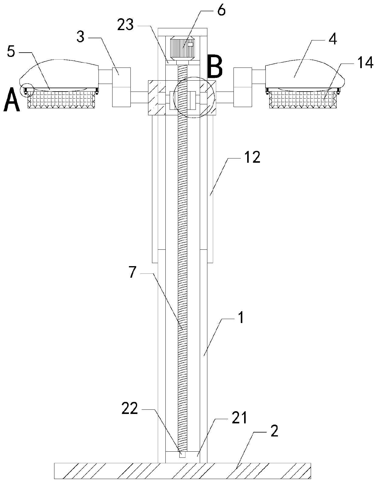 Street lamp with lamp cap capable of being subjected to pavement adjustment