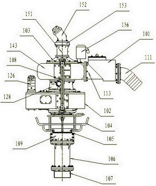 Power assembly of full-hydraulic reverse circulation drilling machine