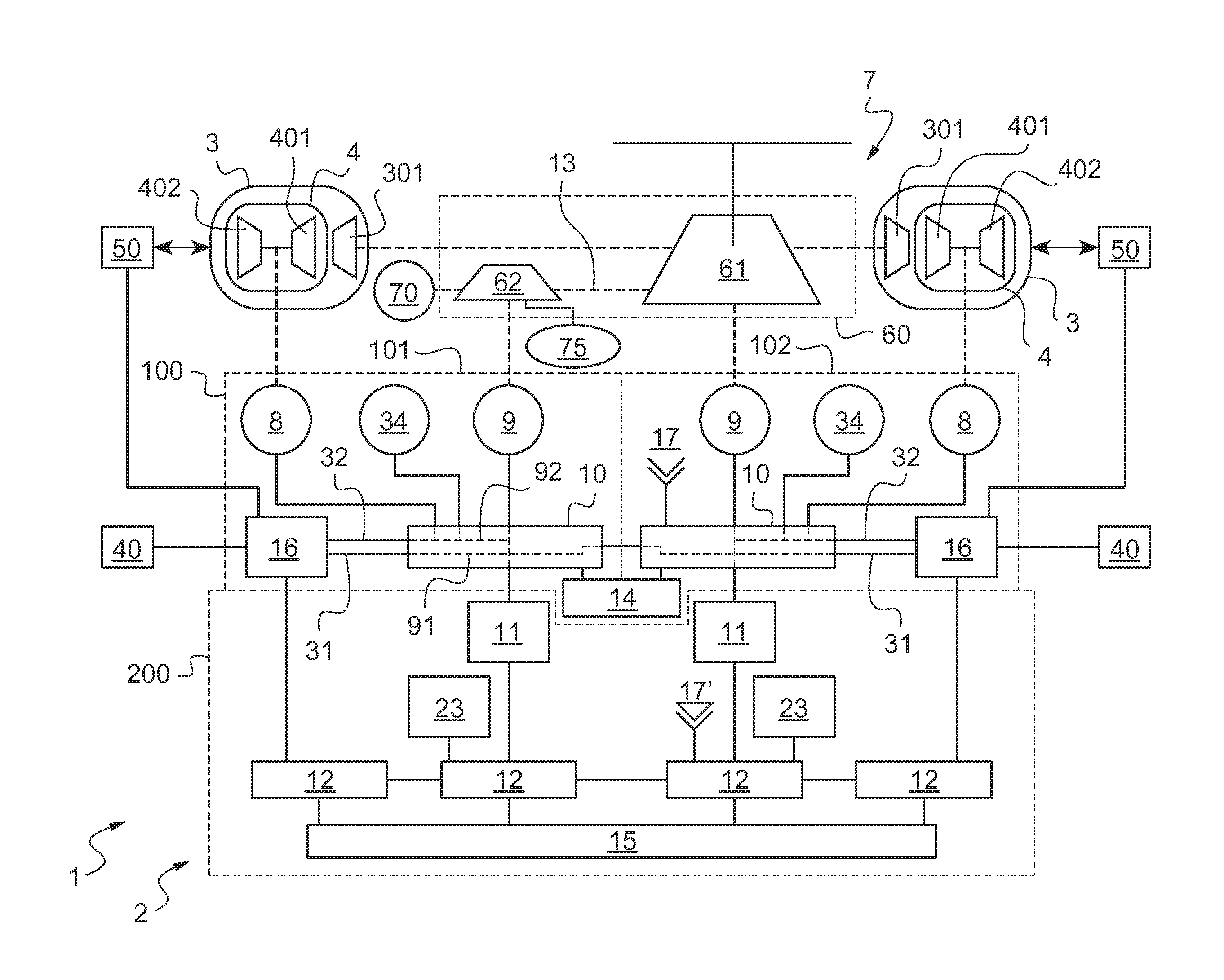 Electrical architecture for an aircraft, an aircraft, and a method of using it