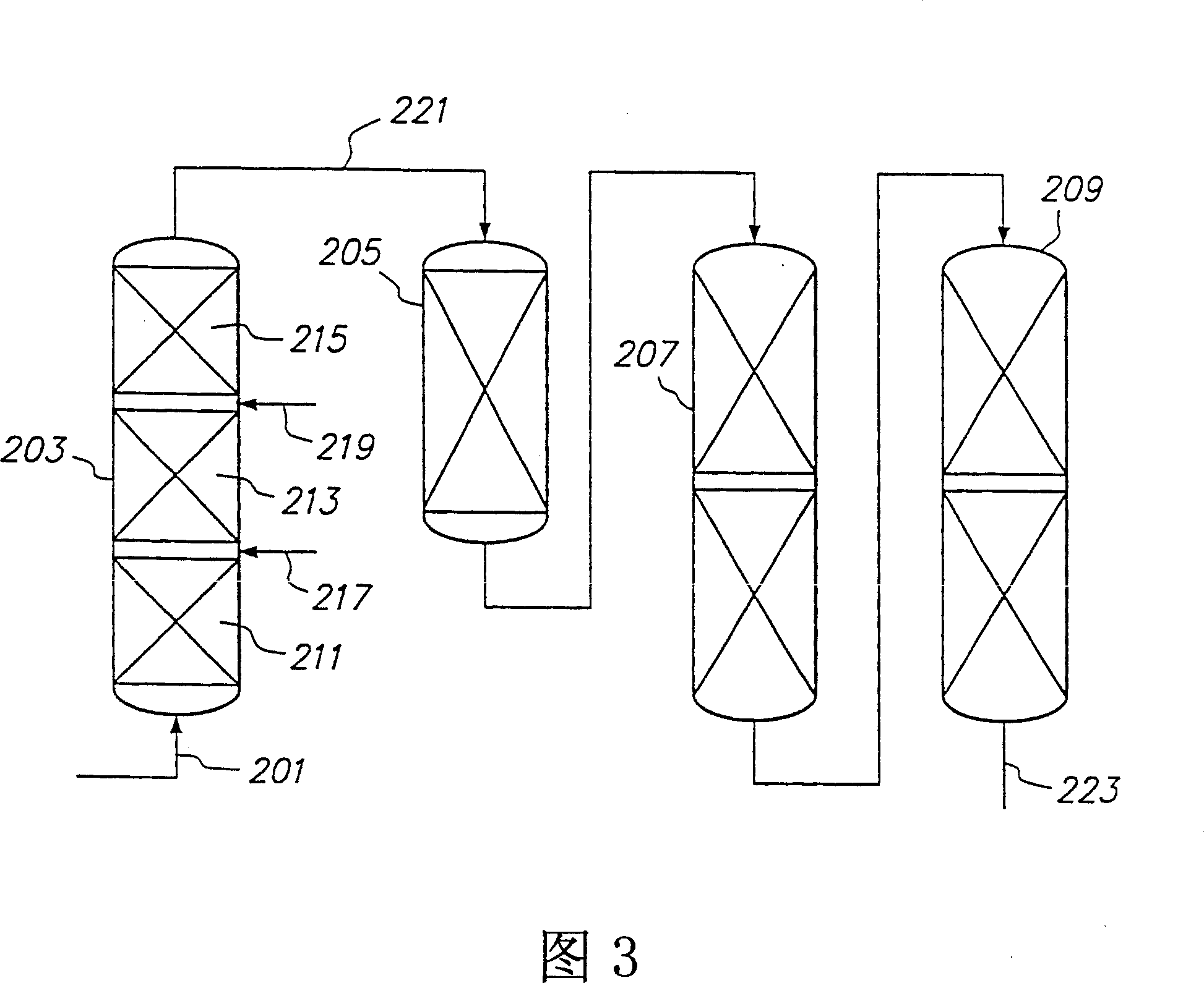 Upflow reactor system with layered catalyst bed for hydrotreating heavy feedstocks