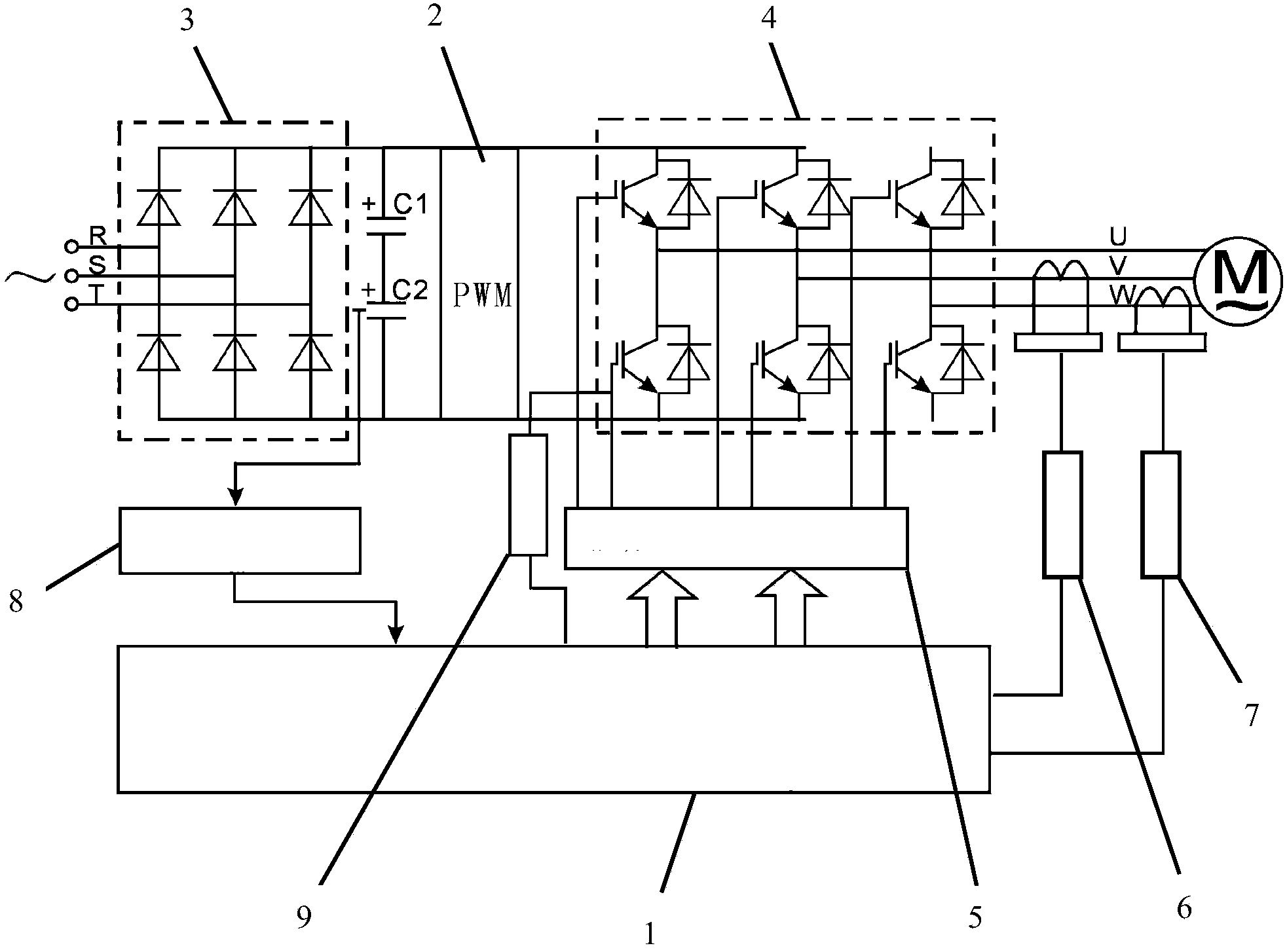 Constant-power output intelligent frequency modulating and speed regulating frequency conversion system and control method thereof