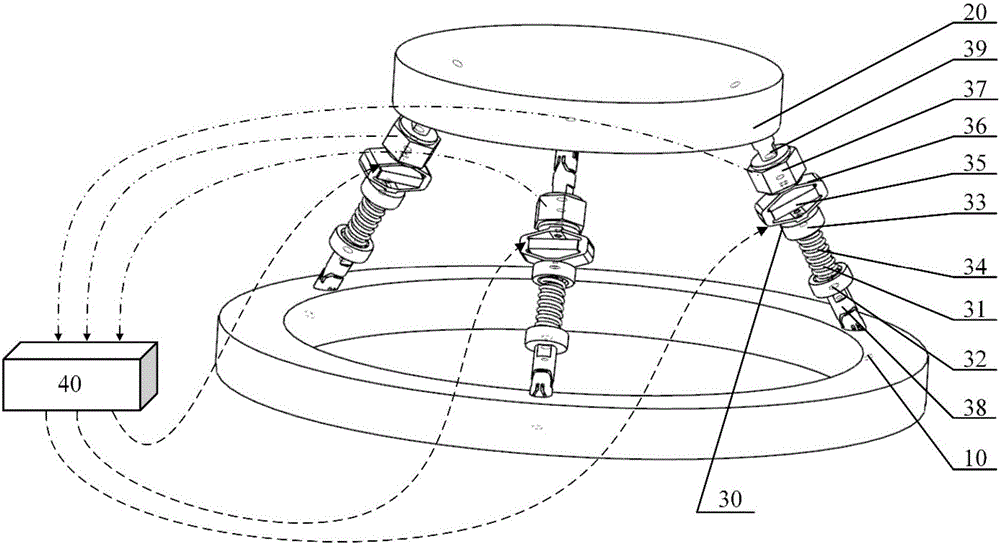 Three degree of freedom micro-vibration suppression platform and control method thereof