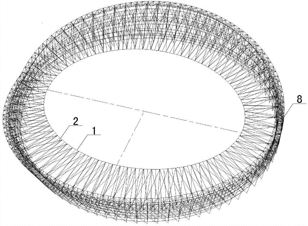 Extra-large-span saddle-shaped flexible network cable tensioning forming construction method