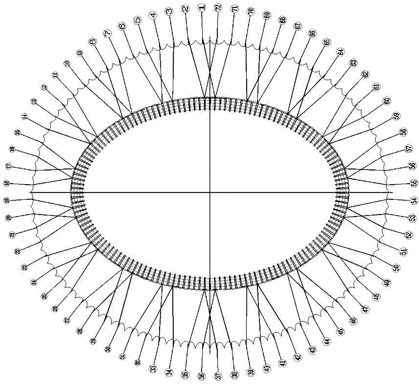 Extra-large-span saddle-shaped flexible network cable tensioning forming construction method