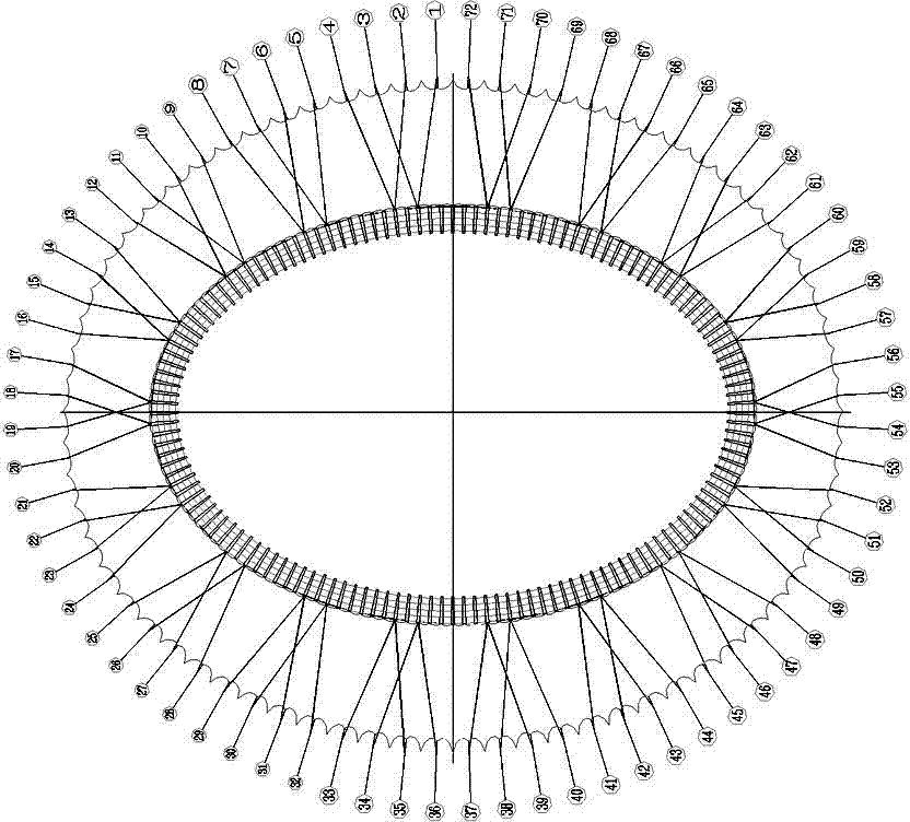 Extra-large-span saddle-shaped flexible network cable tensioning forming construction method