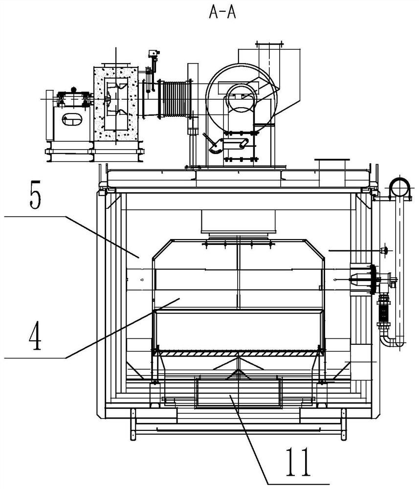 Through type heat recovery drying furnace device for gas waste heat of brazing furnace