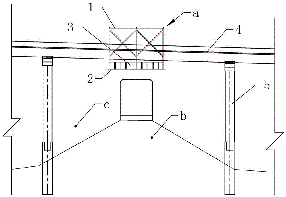 Construction method for hanging type protective scaffolding