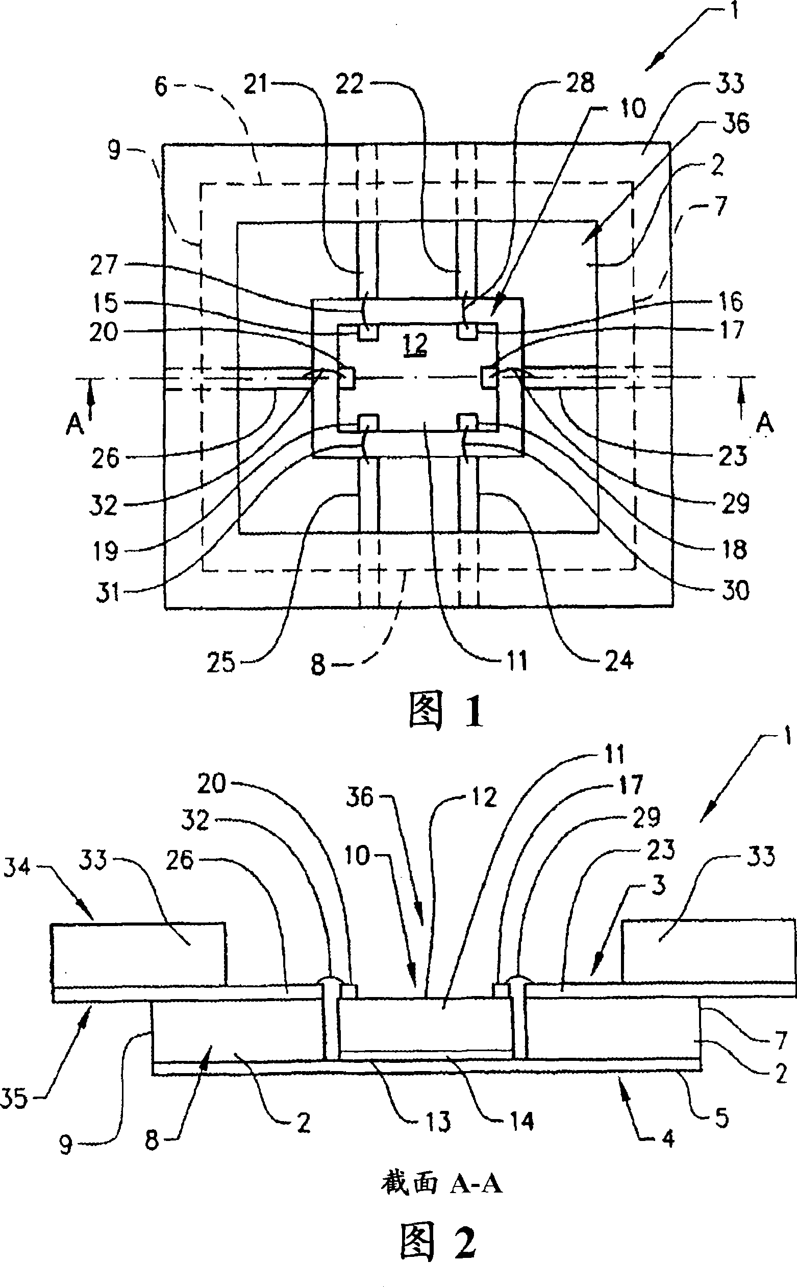 A microwave chip supporting structure