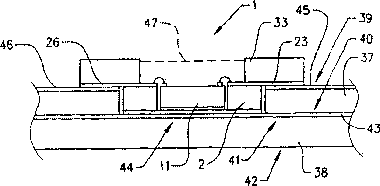 A microwave chip supporting structure