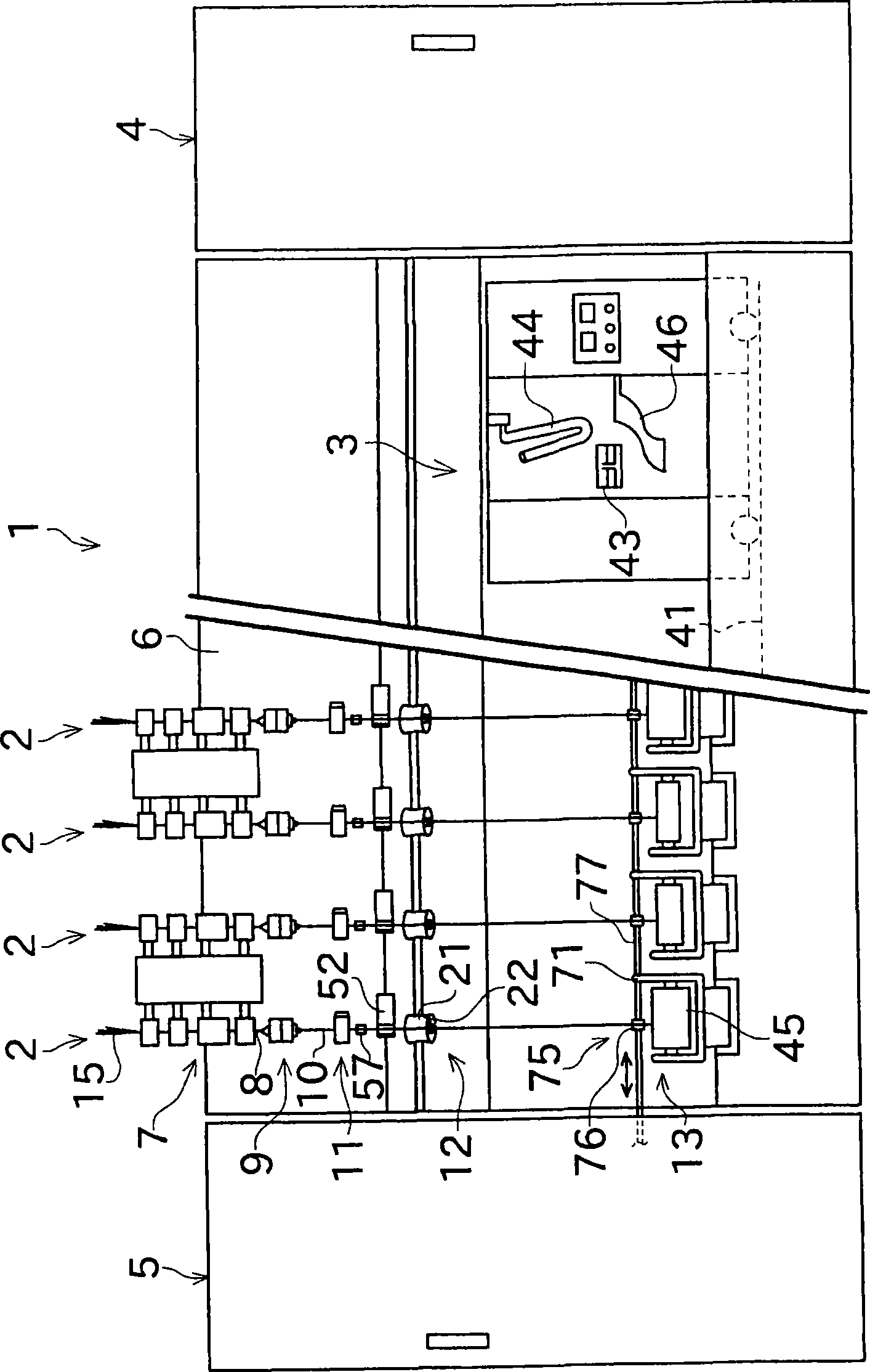 Yarn slack eliminating device and spinning machine