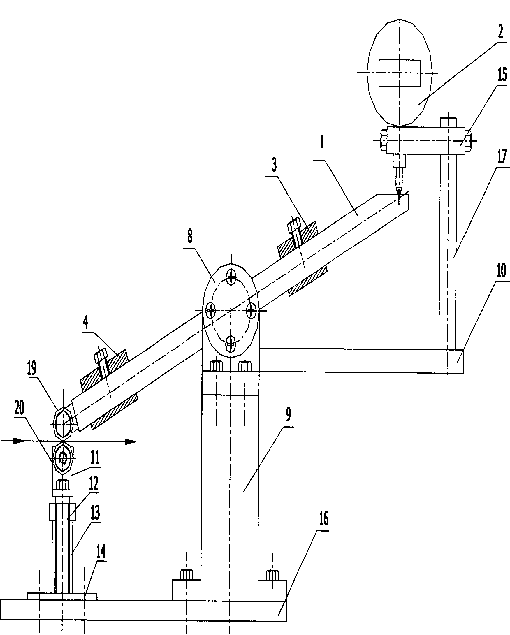 Lever type dynamic pachymeter