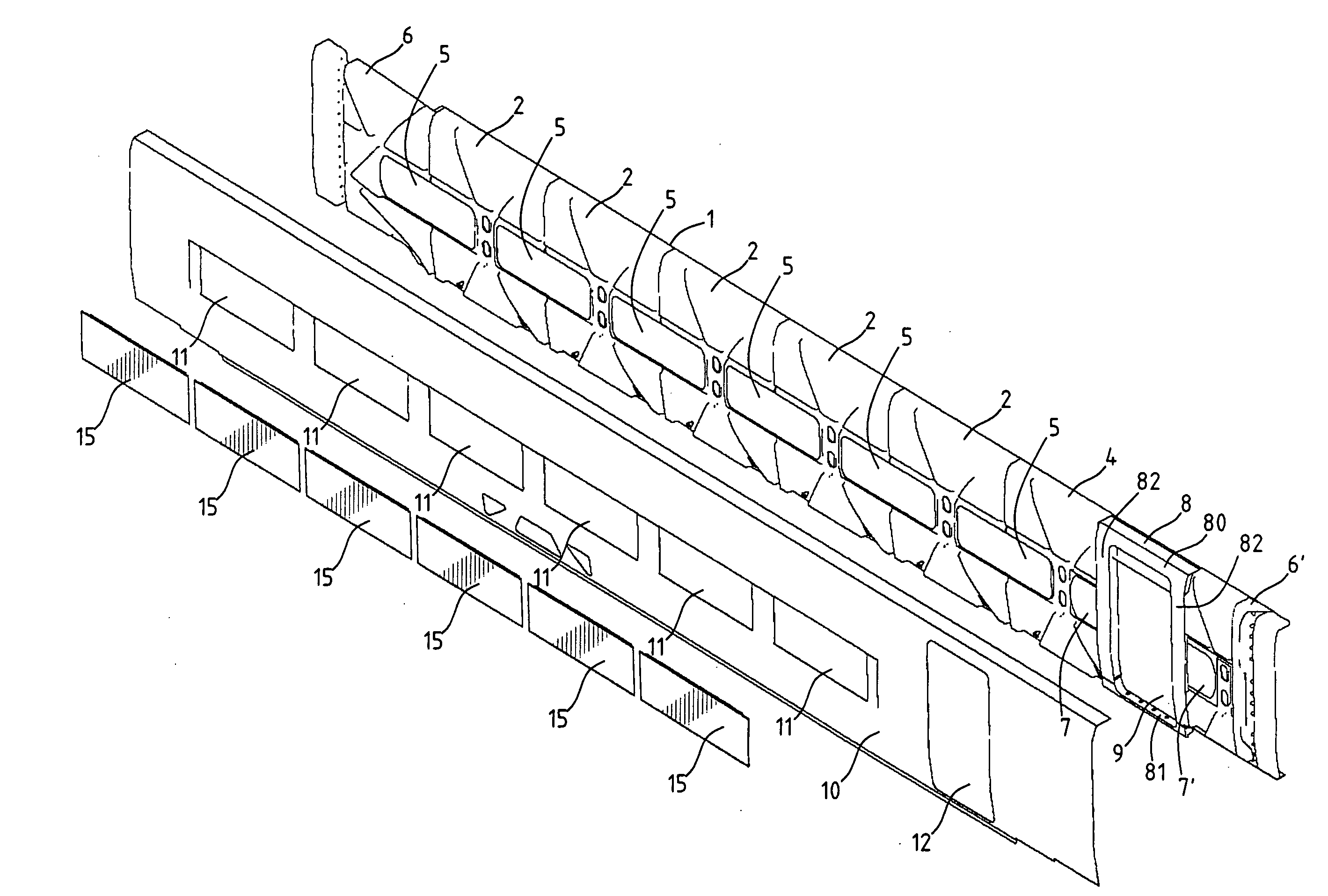 Lateral face of a rail vehicle body