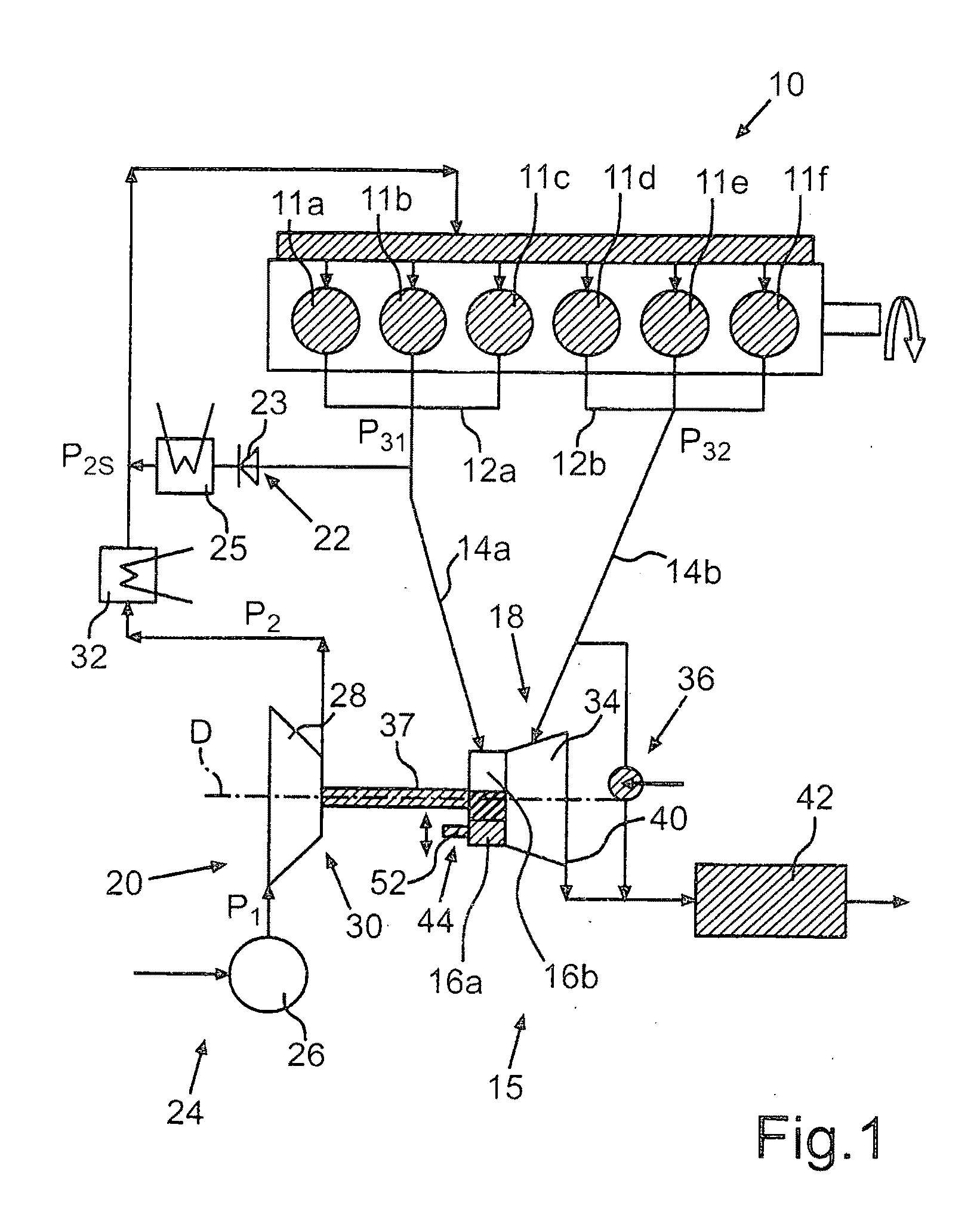 Internal combustion engine with an exhaust gas turbocharger