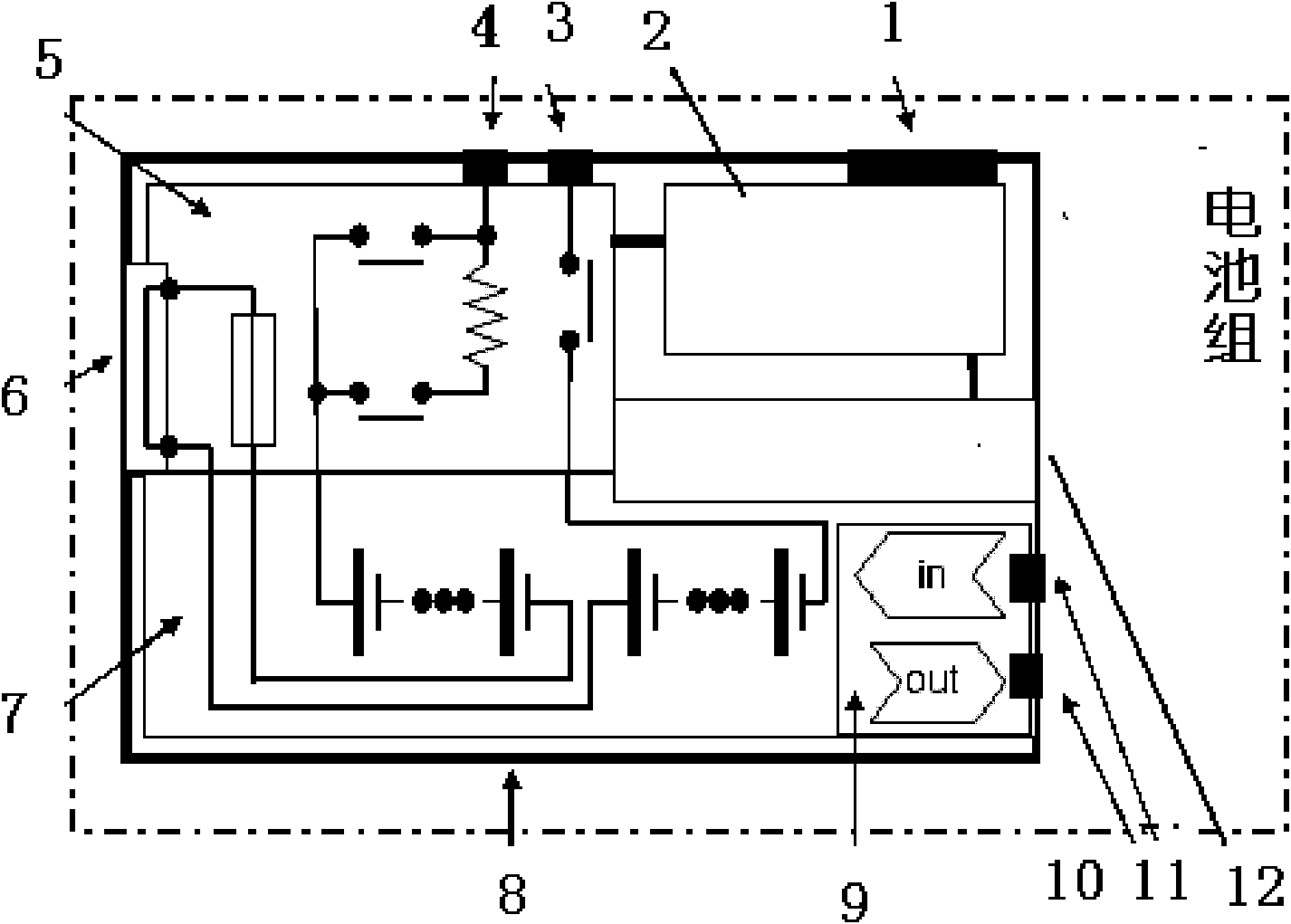 Active charge/discharge balancing system of power battery and implementation method thereof