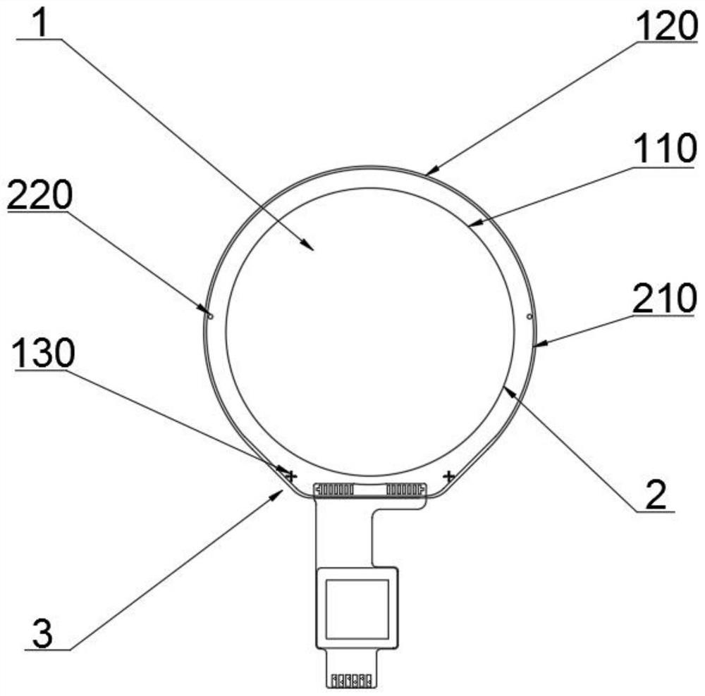 Fitting method and fitting device for circular wearable touch display module