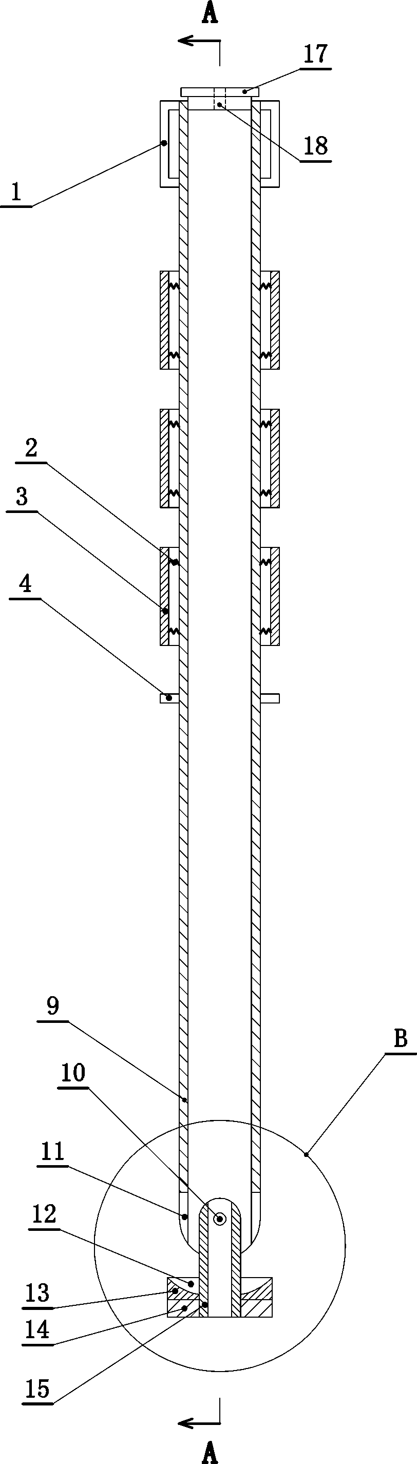 Insertion-rod-type vehicle stop device for mine