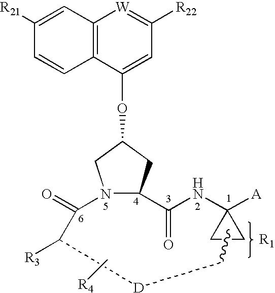 Depeptidized inhibitors of hepatitis C virus NS3 protease