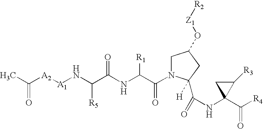 Depeptidized inhibitors of hepatitis C virus NS3 protease