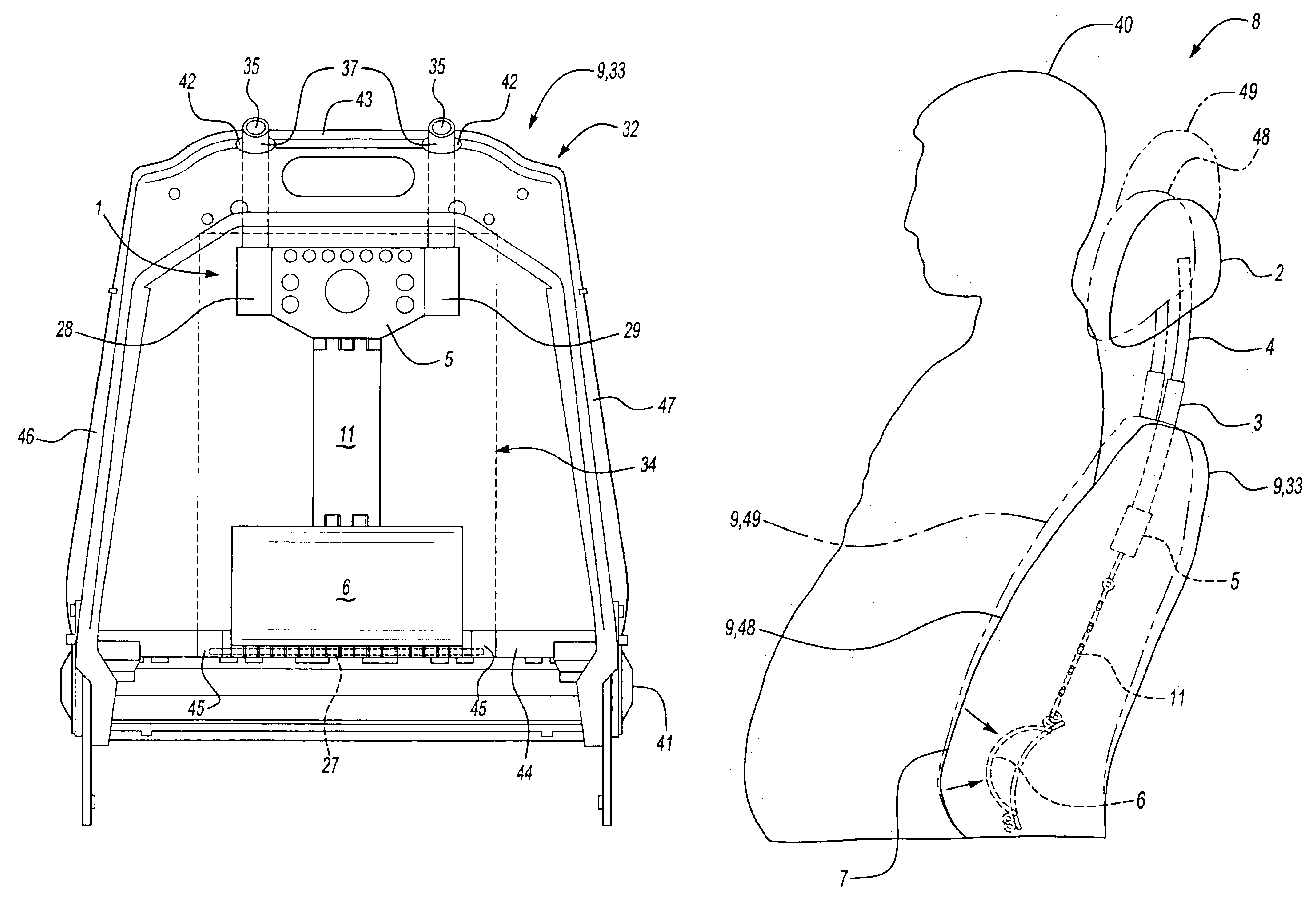 Head rest adjustment device