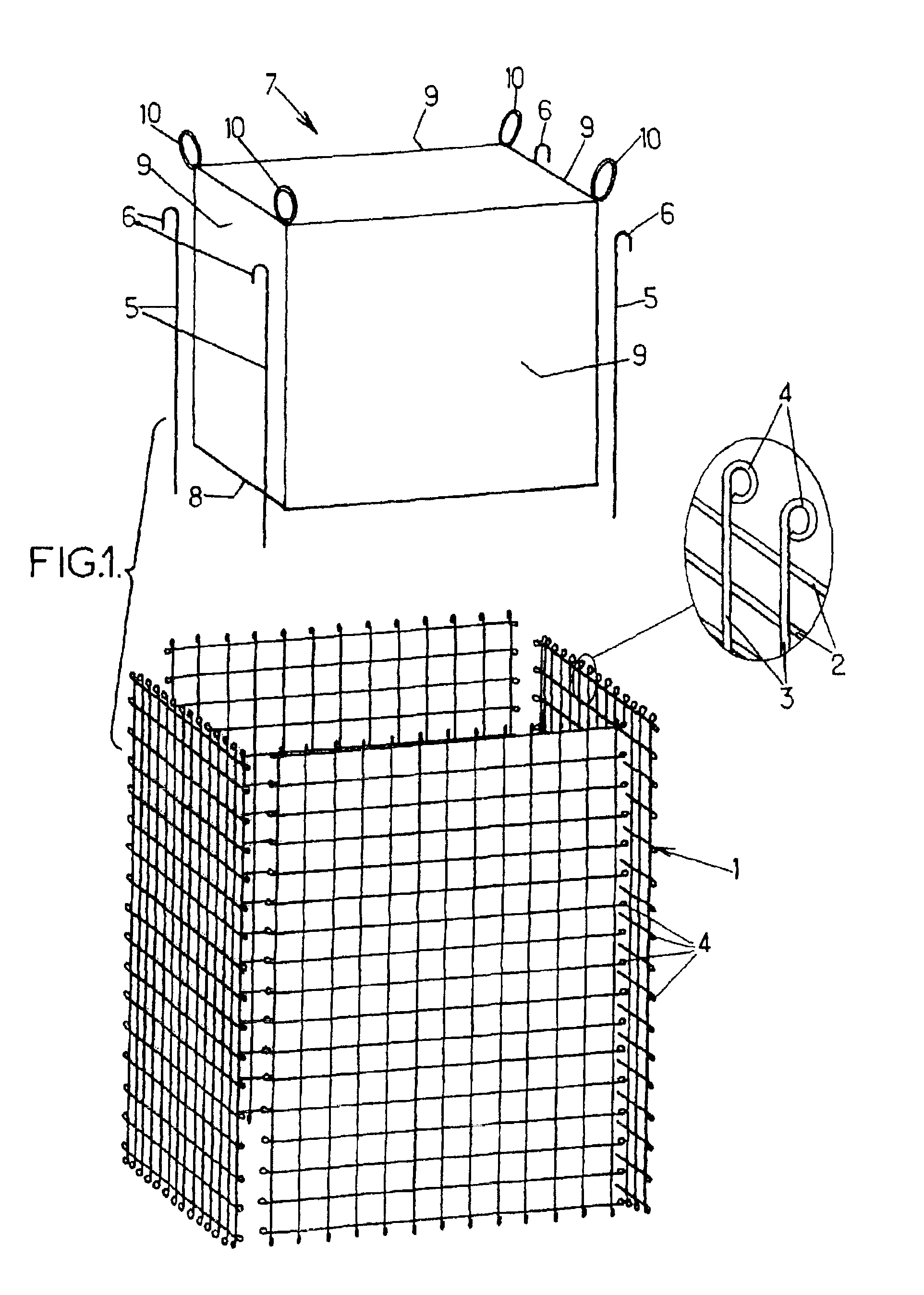 Gabion elements for producing constructions such as walls, barricades and the like