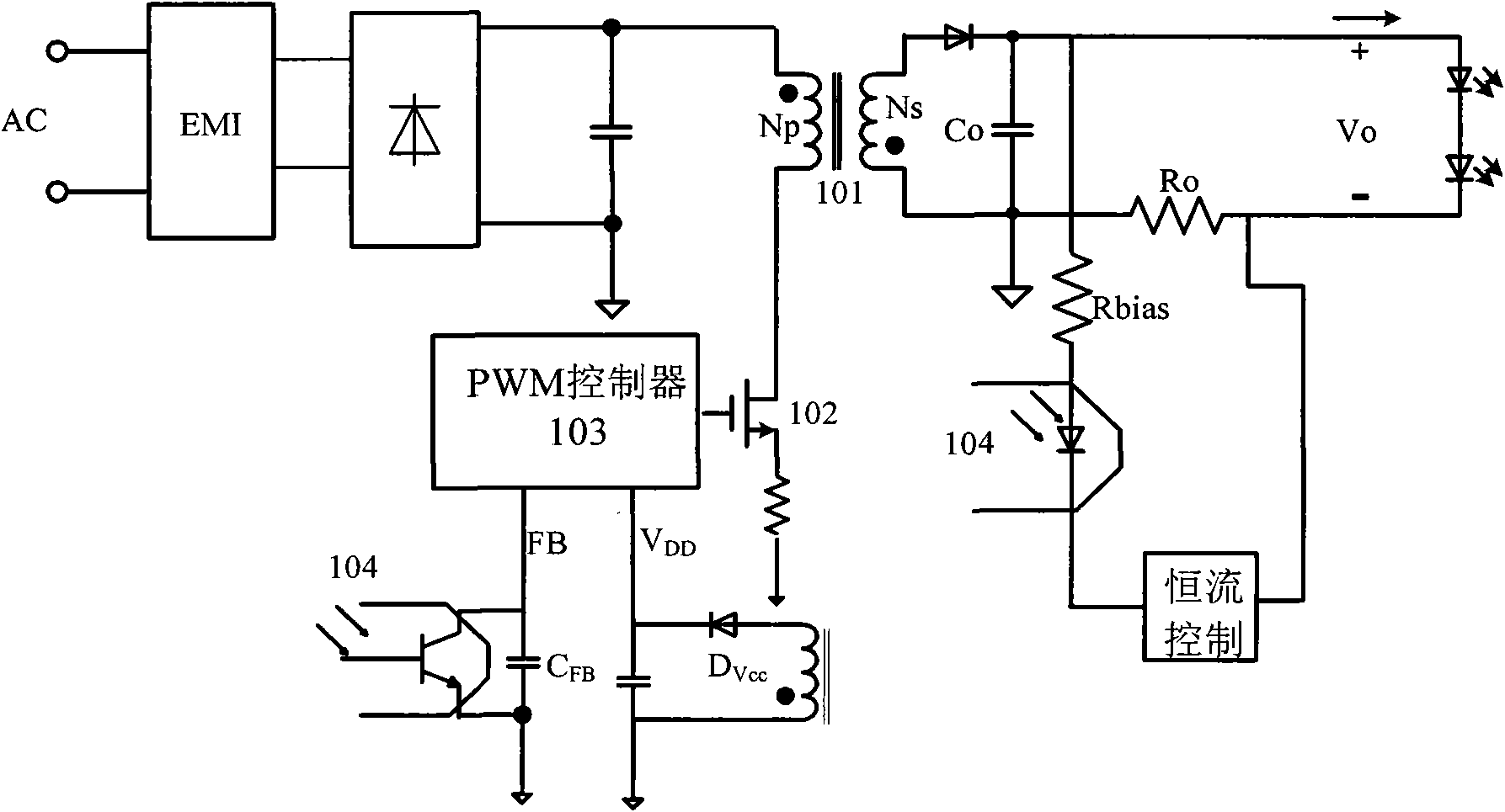 Control circuit and control method for light emitting diode (LED) driver