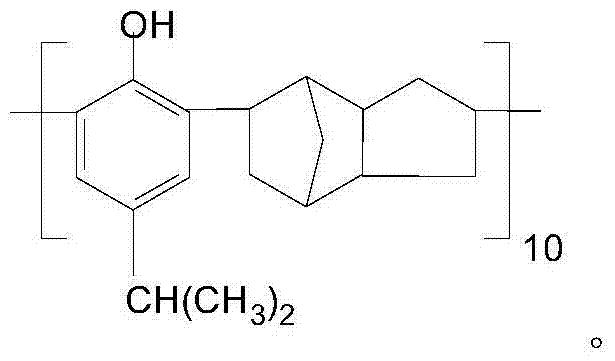 Macromolecular polymerized phenol modified polydicyclopentadiene material and preparation method thereof