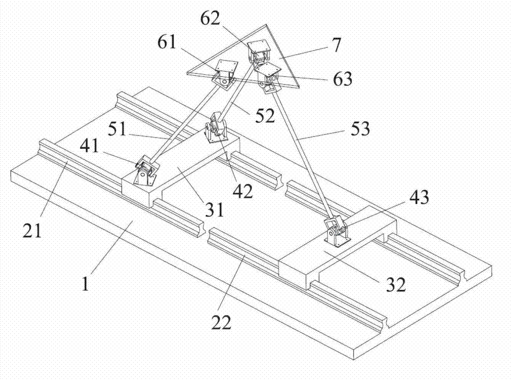 Translation parallel mechanism with two degrees of freedom and hooke joints as passive joints