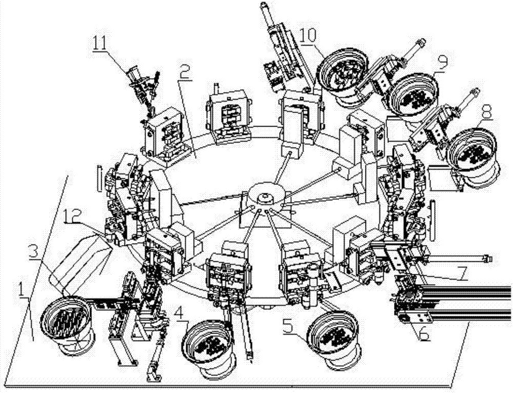 Full-automatic assembling and welding system for circuit breaker coil conductive assembly