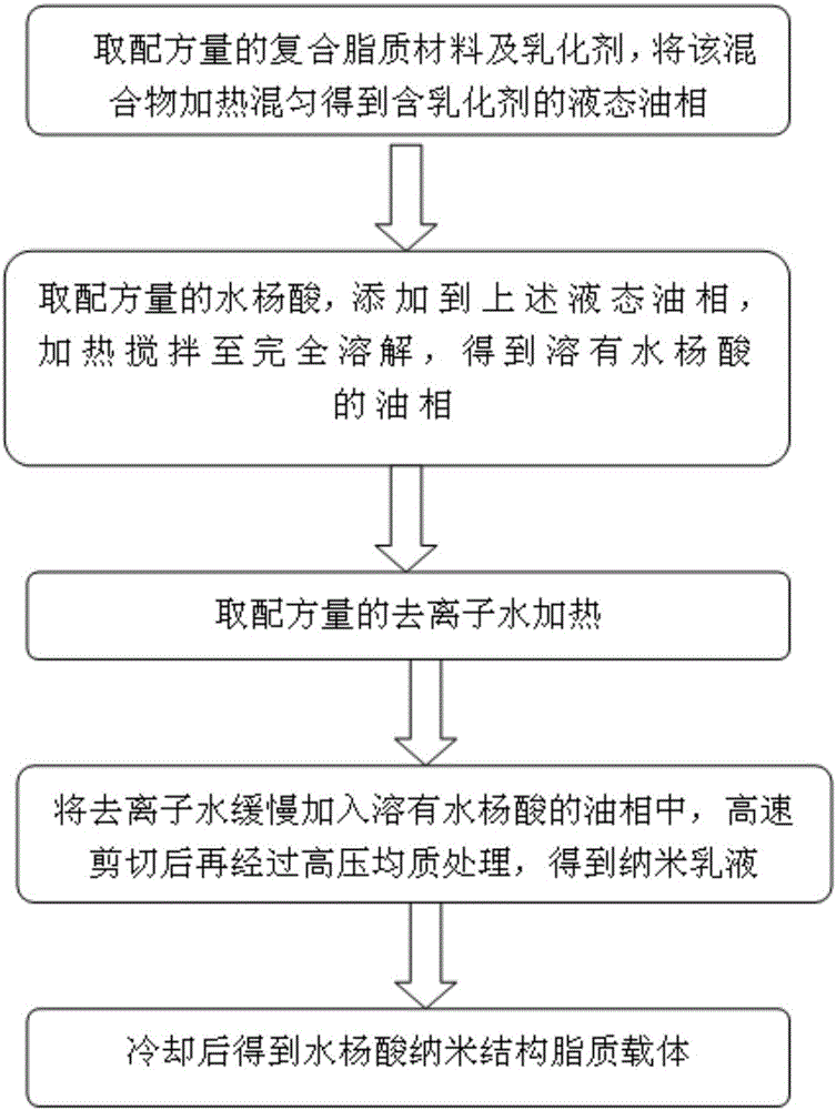 Salicylic acid nanostructured lipid carrier and its preparation method and application