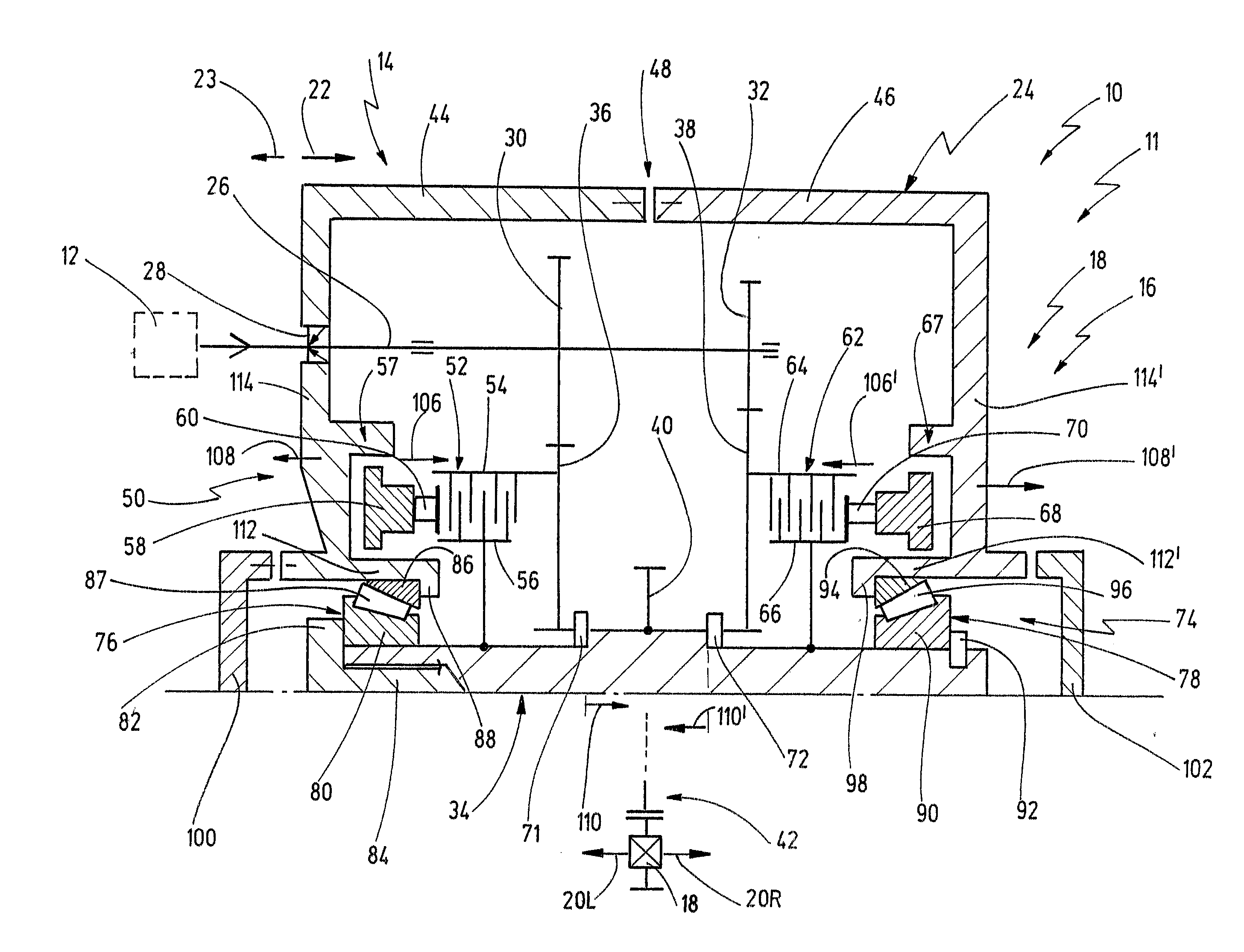 Clutch arrangement and two-speed gearbox