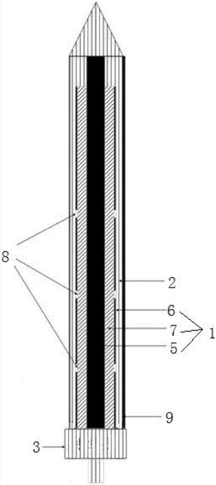 Single-side heating multi-slit hemostatic needle