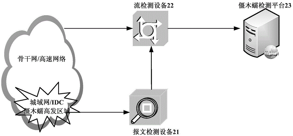 Method and system for detecting zombie, trojan and worm networks