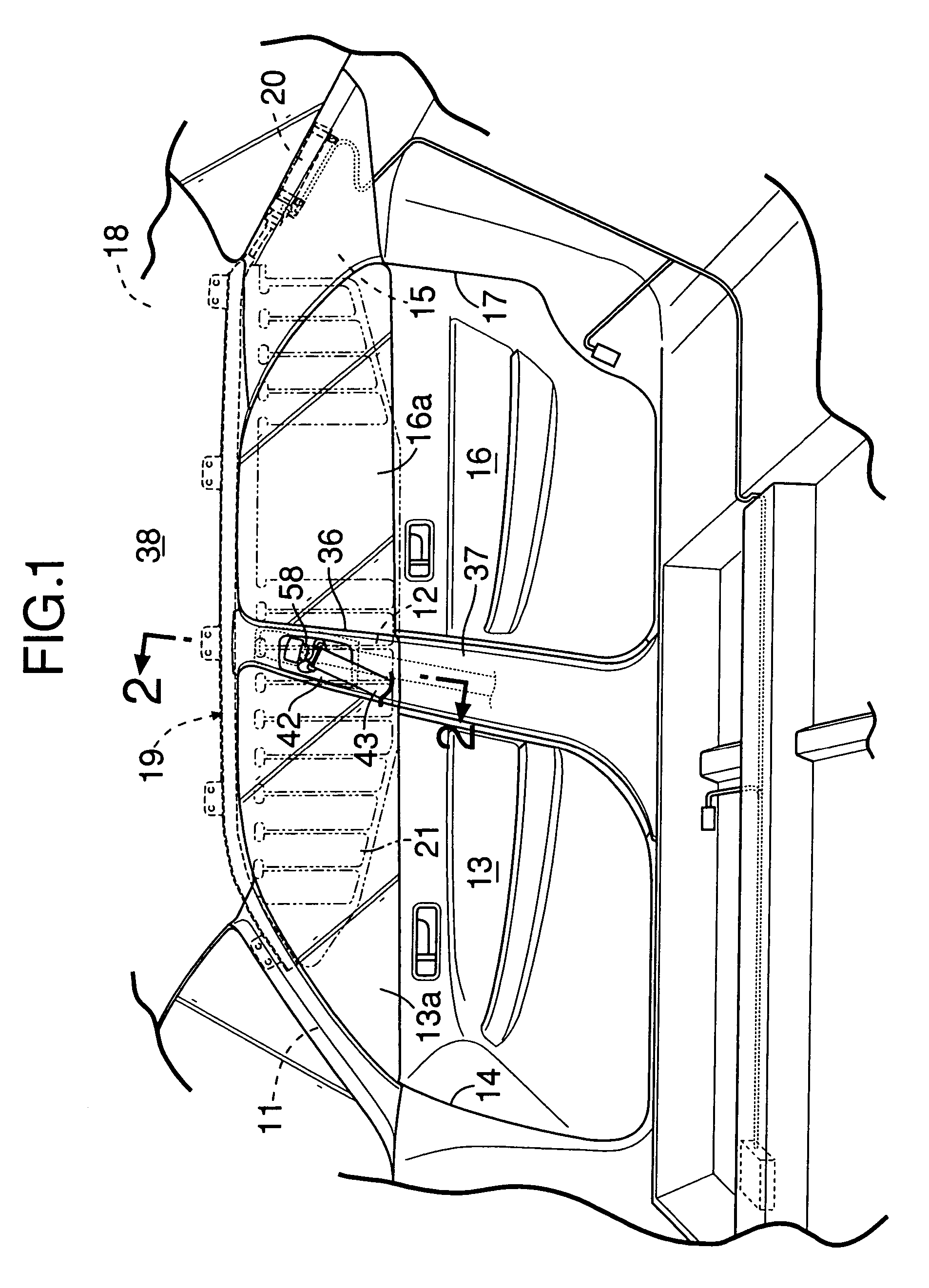 Adjustment structure of seat belt device in vehicle