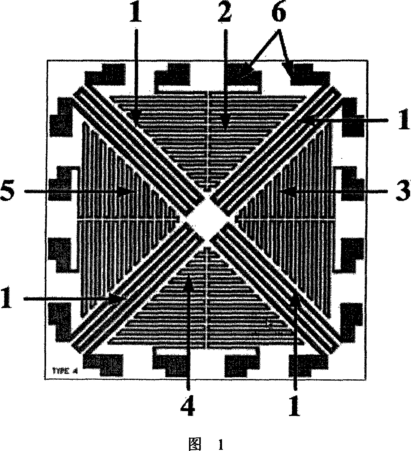 Cross structure two-D wind speed wind direction sensor and its preparation method