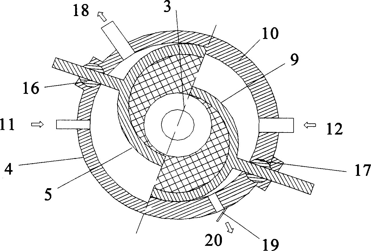 Carbon dioxide transcrisis refrigeration circulation swing rotor type expansion energy saving device