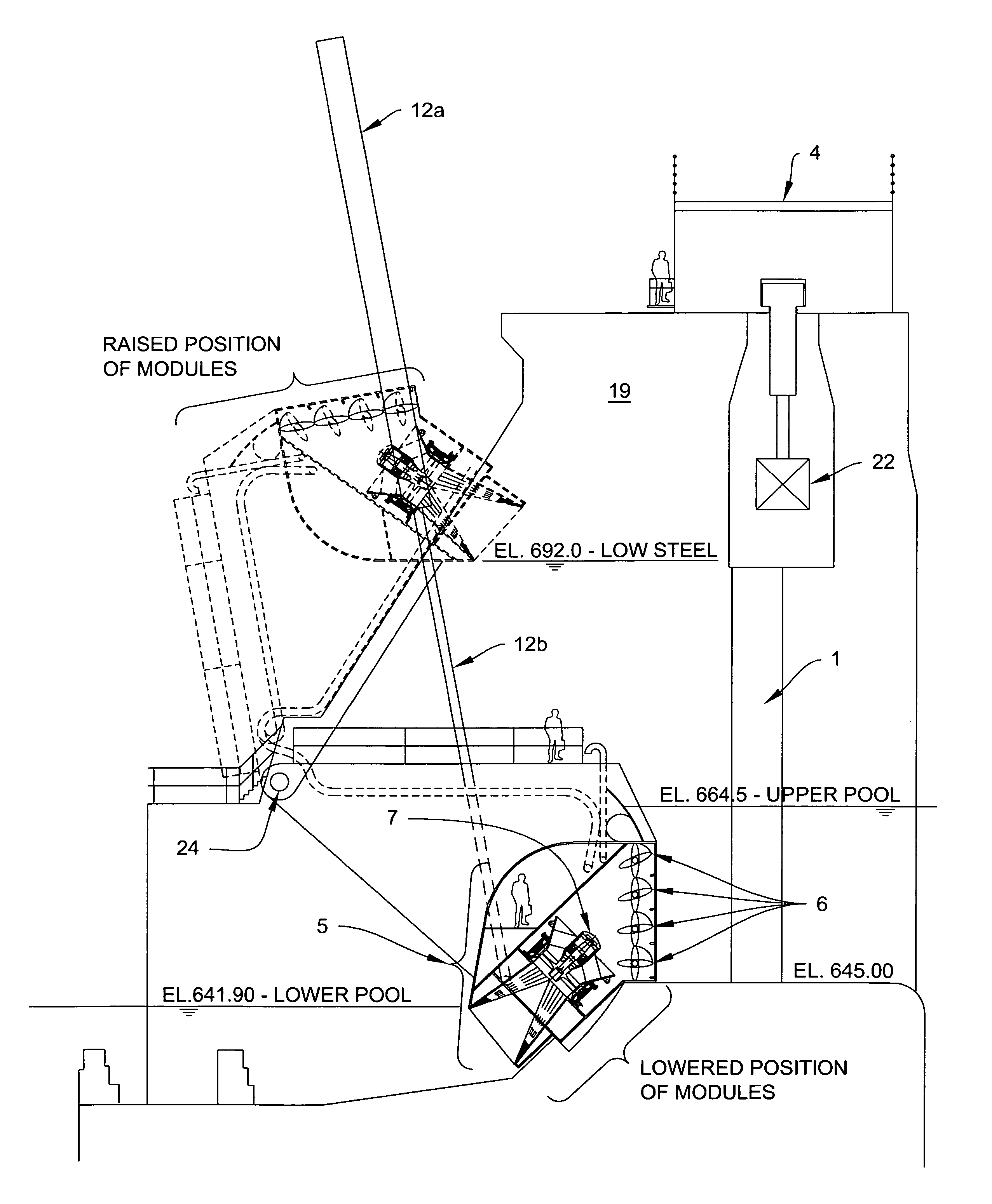 Hydroelectric generating station and method of constructing same