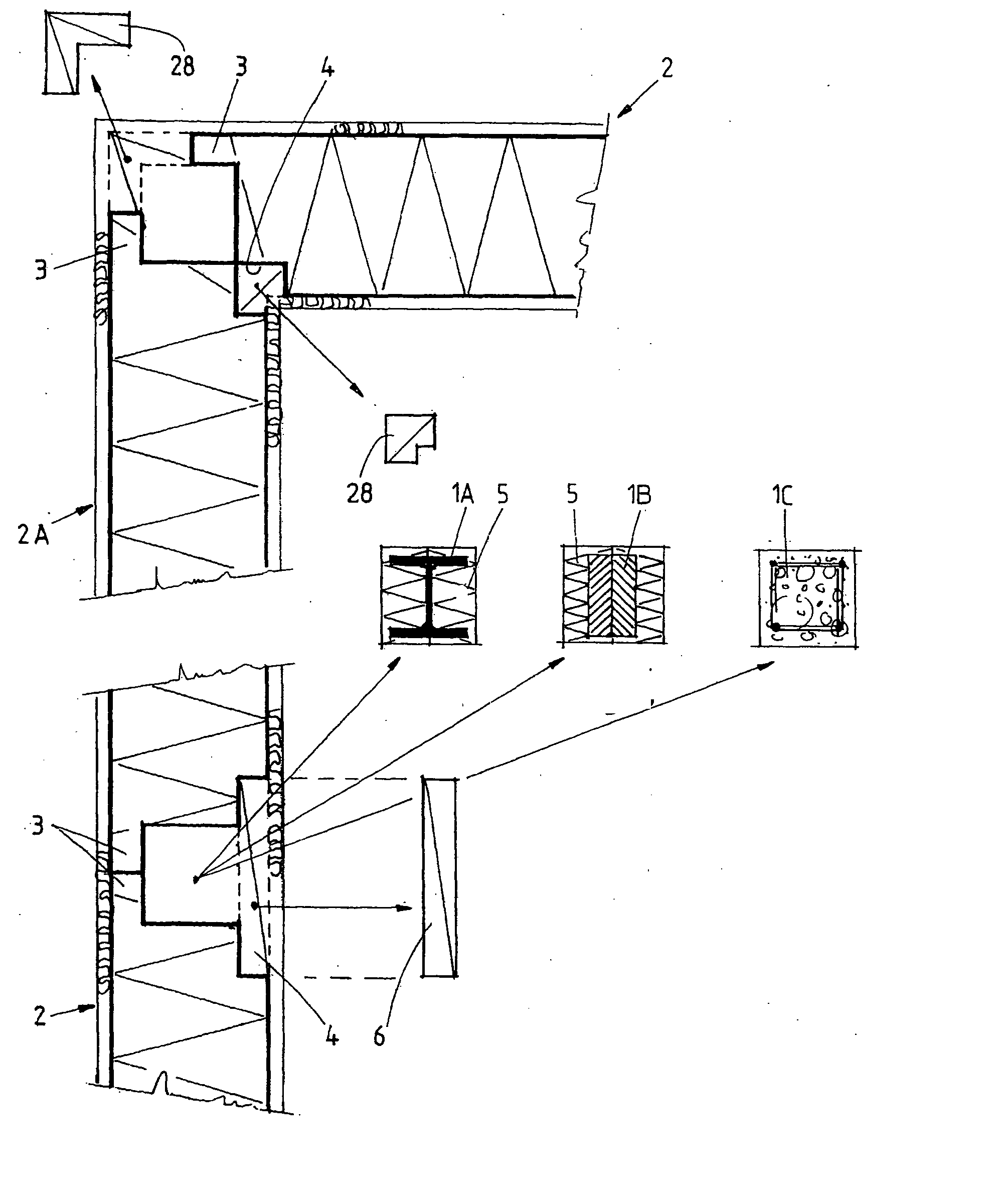 Method of constructing a building, such building, and wall and floor elements for use therein