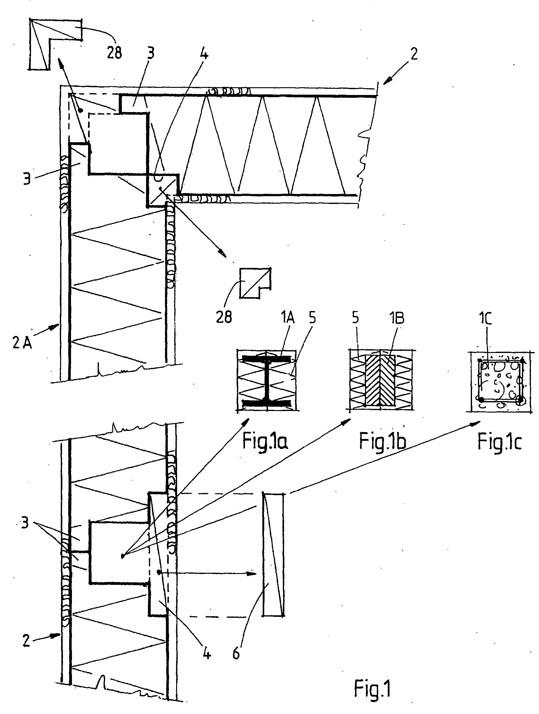 Method of constructing a building, such building, and wall and floor elements for use therein