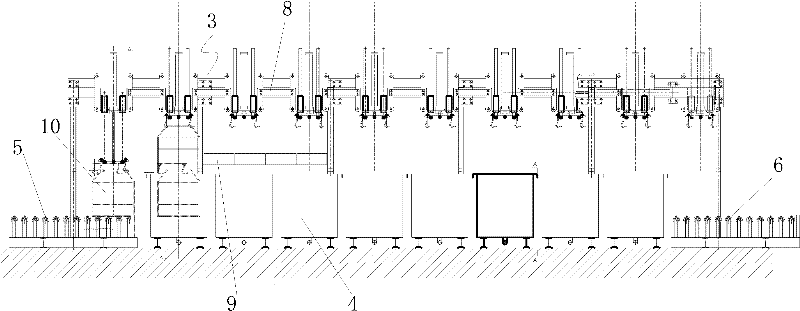 Automatic washing device of cantilever structure