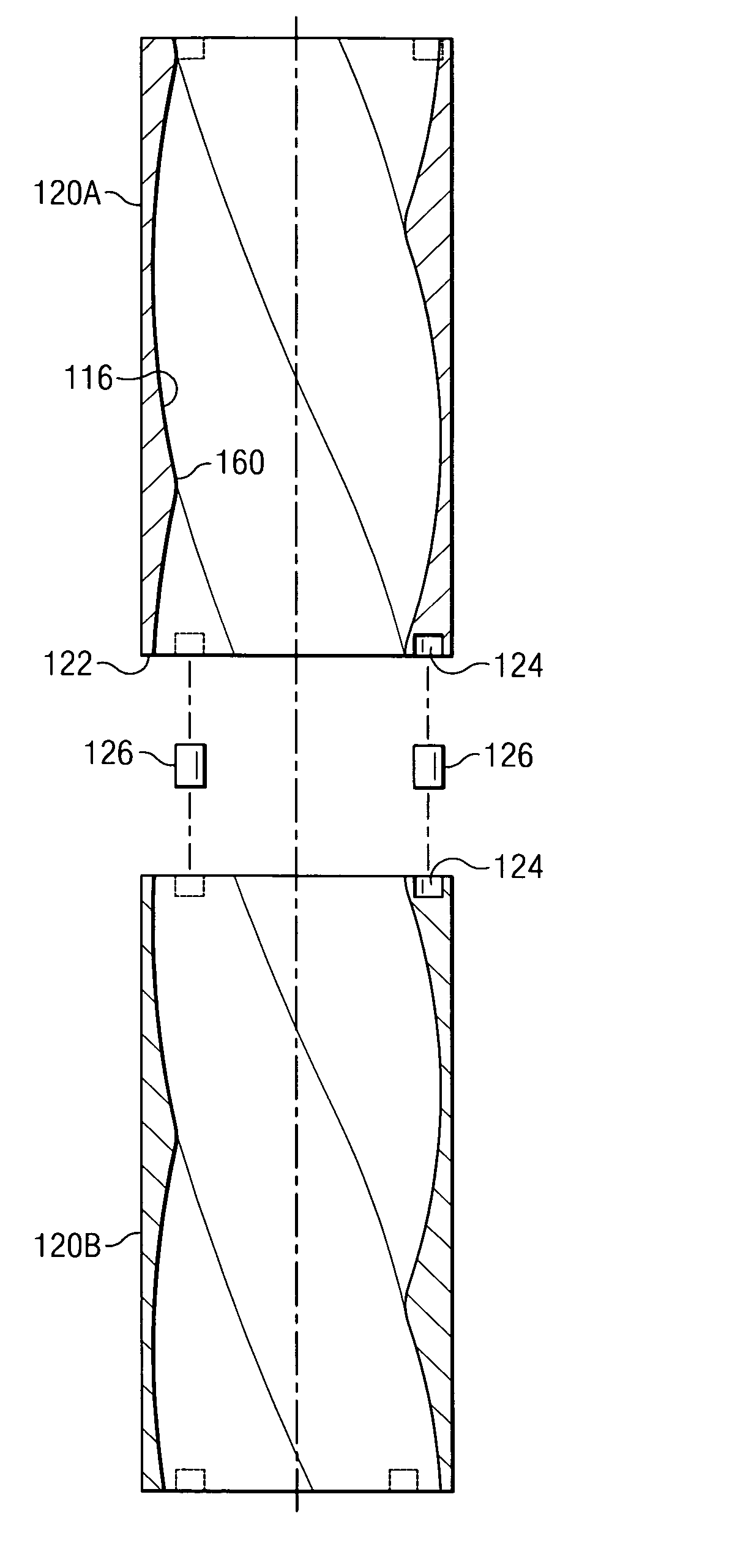 Progressing cavity stator including at least one cast longitudinal section