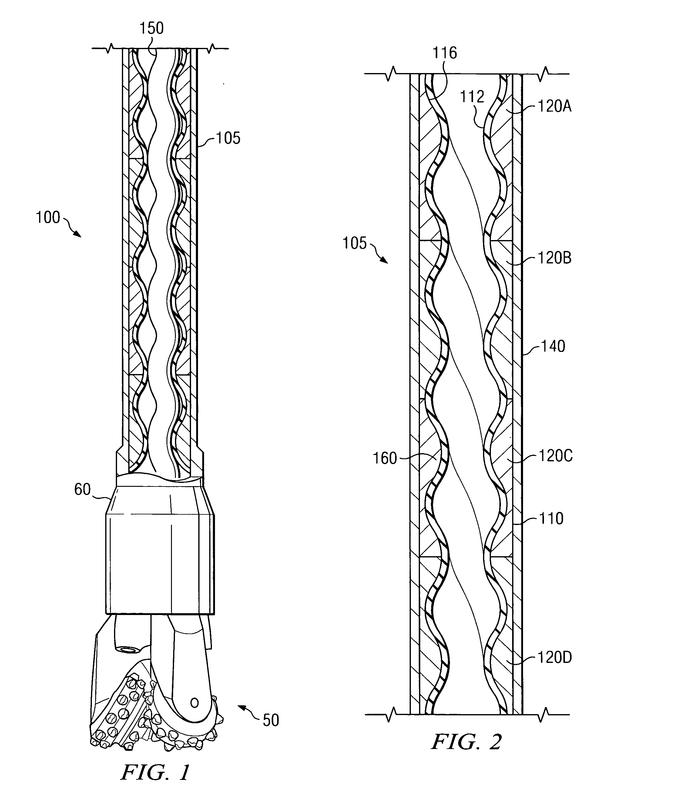 Progressing cavity stator including at least one cast longitudinal section