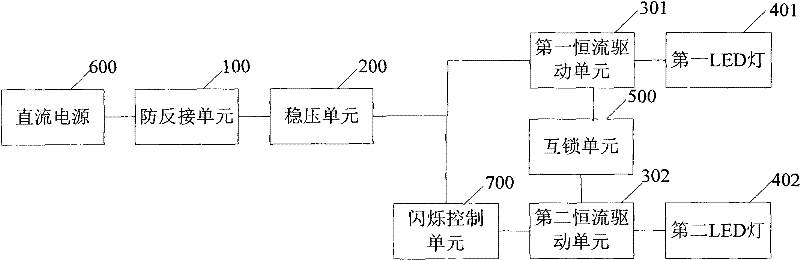 A kind of led double-sided direction signal light