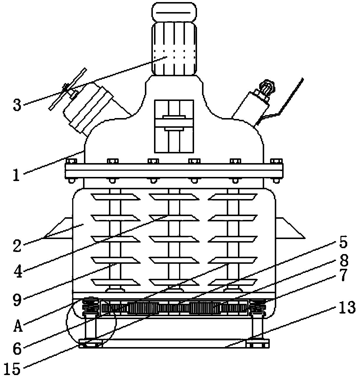 High-temperature and high-pressure resistant reaction kettle for chemical machinery and with stirring function