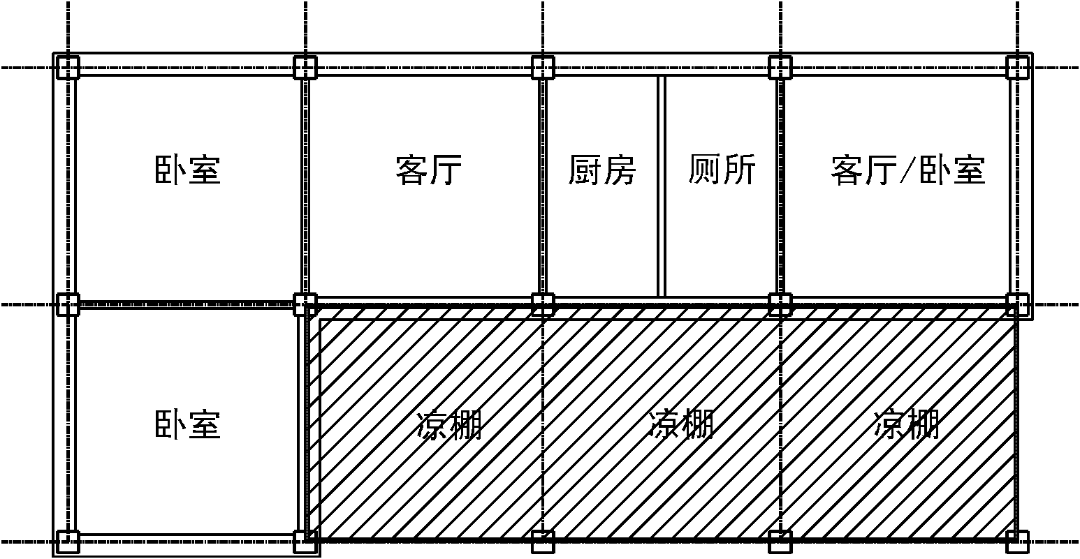 Extendable rural residential unit type suitable for desert climate conditions